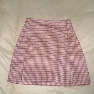 Brandy Melville Pink Checkered Skirt